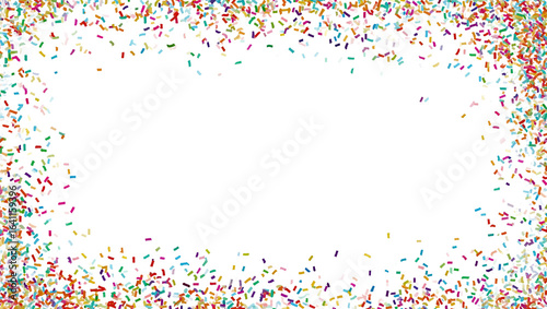 birthday sprinkles border frame on transparent background