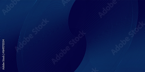 Abstract blue background with glowing curved lines. Shiny blue swirl curve lines design. Spiral lines. Geometric oval pattern. Futuristic technology concept. Vector illustration