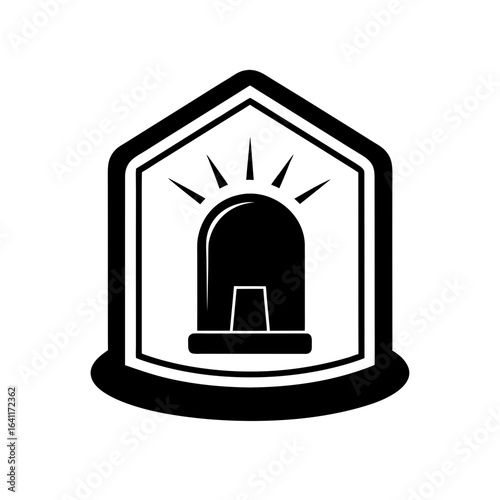  silhouette of a glass break detector home alarm isolated on white background