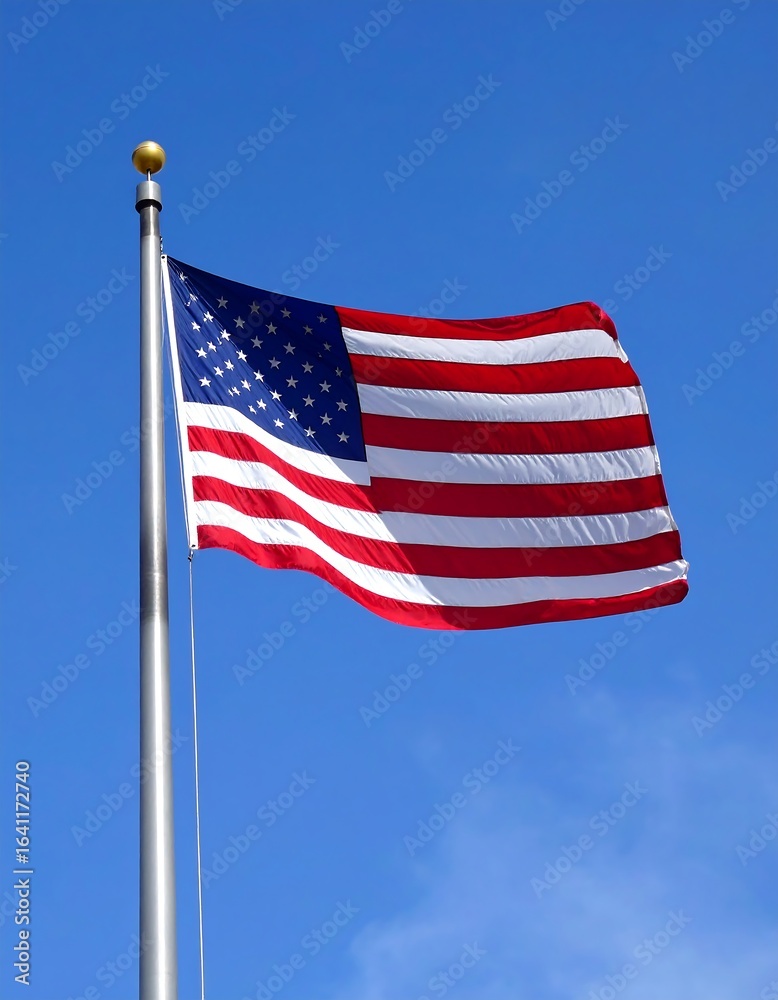 Obraz premium American flag waving in the sky (2)