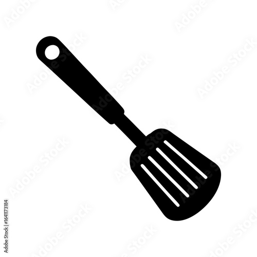  silhouette of a spatula minimal cooking utensil isolated on white background
