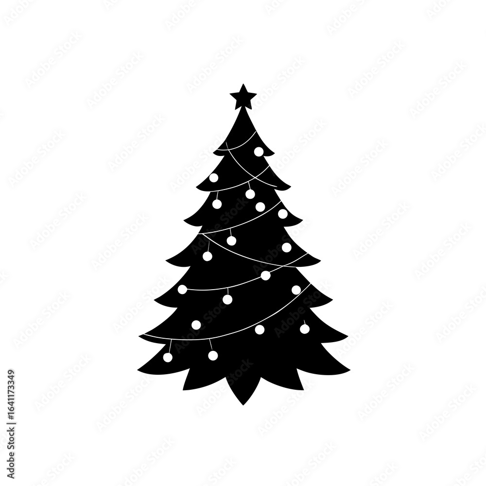 silhouette of fairy lights wrapped around a christmas tree isolated on white background silhouette of fairy lights wrapped around a christmas tree isolated on white background