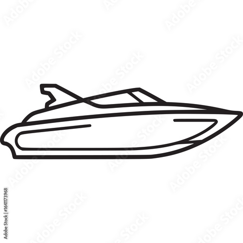 Illustration of a yacht isolated on white background, showcasing its sleek design, symbolizing luxury, travel, and leisure on the sea, perfect for summer vacations and cruises