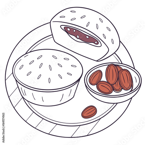 Illustrative image featuring a selection of Japanese treats served on a plate