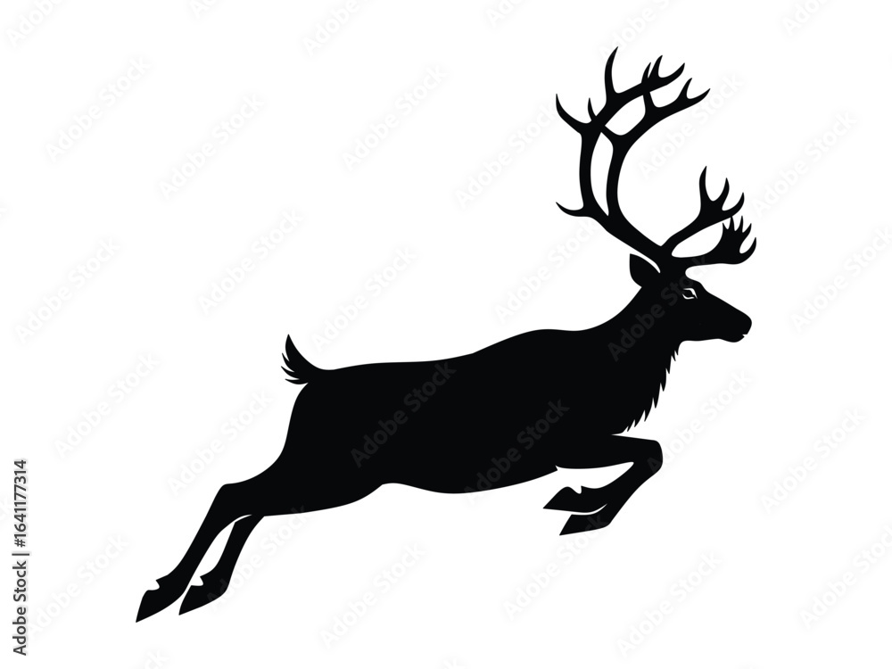 Fototapeta premium deer silhouette vector illustration isolated on white background 