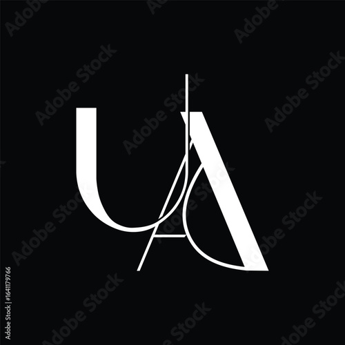 Initial letter UA logo design