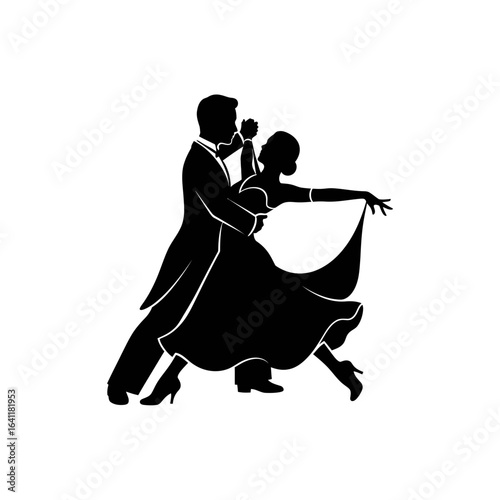 Ballroom Dance Couple Silhouette: Elegant, Classic, and Formal Dancing