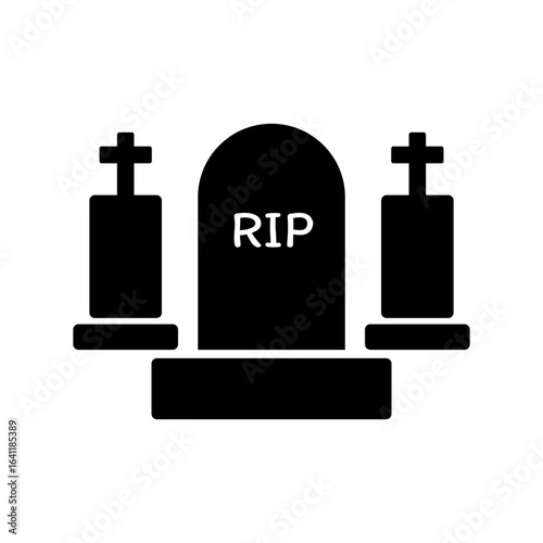 black tomb stones vector illustration