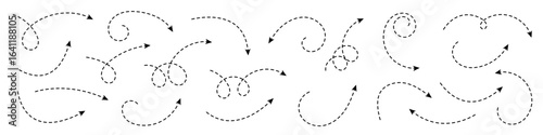 Wallpaper Mural Set of curved arrows with dashed lines. Torontodigital.ca