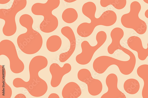 Retro blob abstract seamless organic pattern
