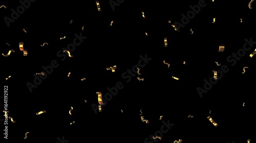 Luxury gold confetti falling on transparent background