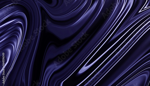 Abstract dark blue and white fluid marble swirl pattern with smooth lines and glossy highlights