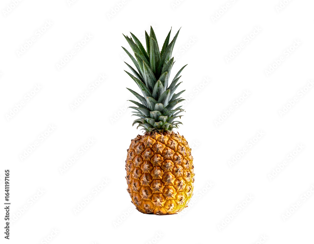 Fototapeta premium Pineapple fruit tropical exotic fresh sweet healthy food vitamin diet gold on transparent background