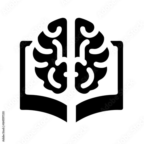 Education Logo with Book and Brain Fusion – Creative Knowledge and Learning Symbol for Schools, Colleges, Online Courses, Publishing Houses, and Educational Platforms in Modern Minimal Vector Illustra