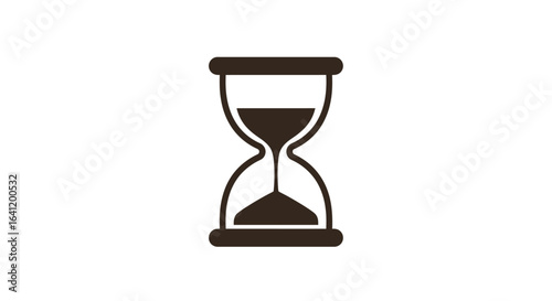 An animated icon of a classic hourglass with sand flowing down, symbolizing the passage of time.
