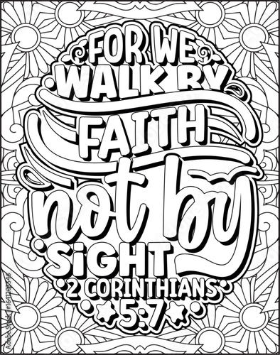 Bible Verse Quote Coloring Page for Adults. Christian Quote Mandala Coloring Page