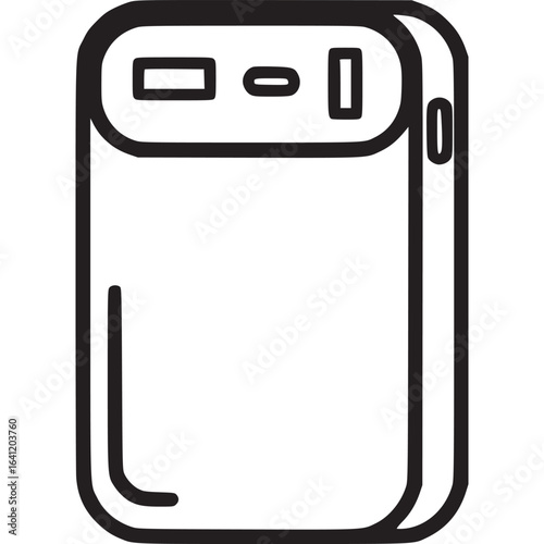 Portable power bank isolated on white background for charging mobile devices with backup battery, usb ports, and led indicator for power level