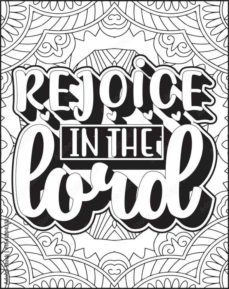 Fototapeta premium Bible Verse Quote Coloring Page for Adults. Christian Quote Mandala Coloring Page