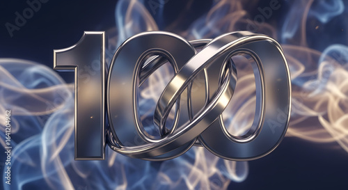 etallic Number 100 with Smoke Effect