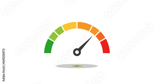 Colorful progress indicator gauge, showing a moderate level of advancement.