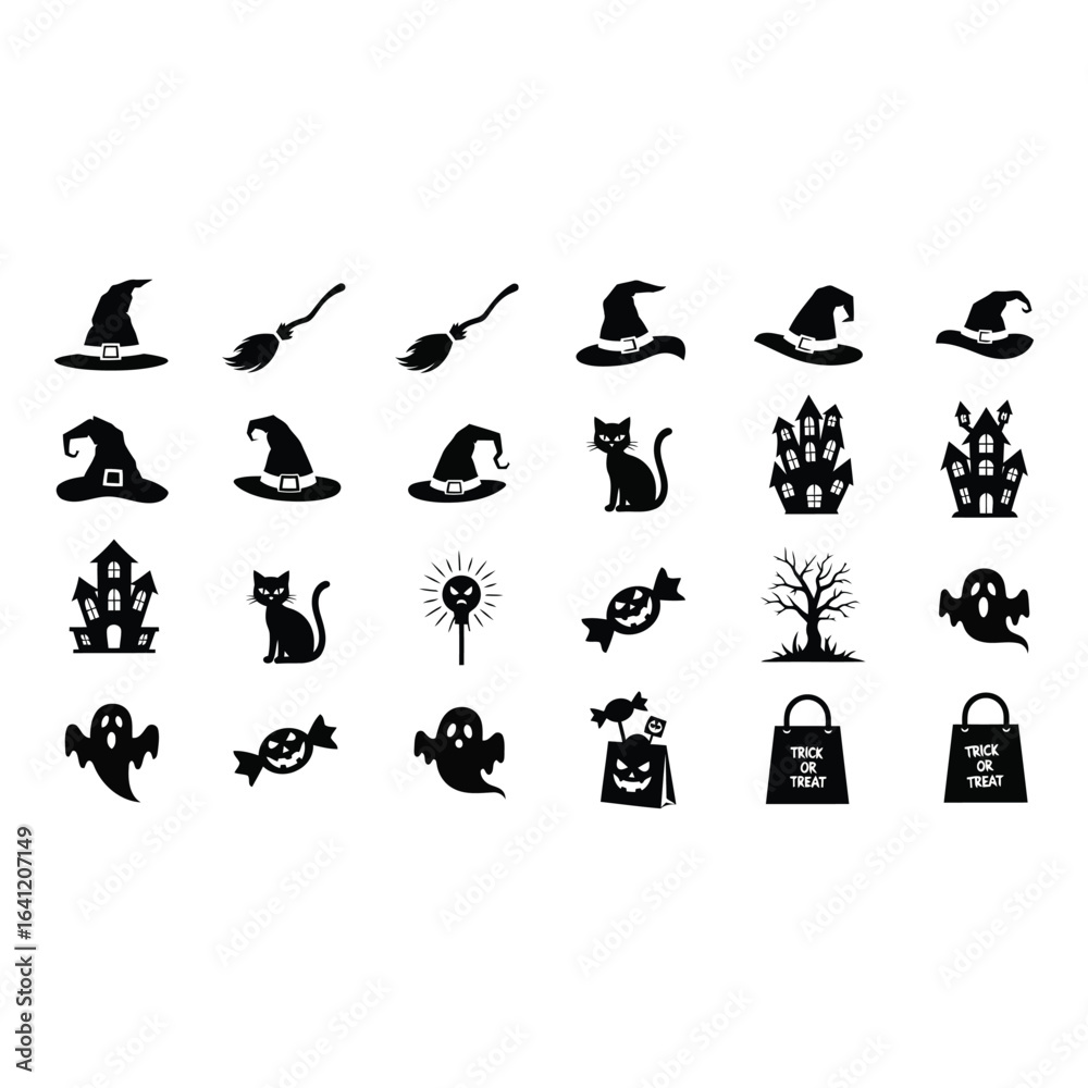 Obraz premium Vector art of halloween icons isolated on white background