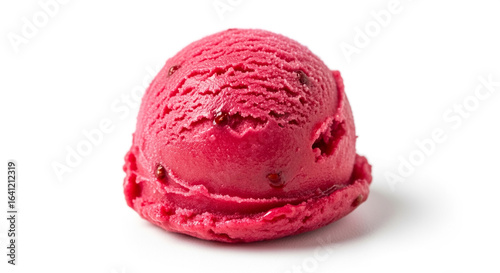 Valokuva Delicious scoop of raspberry ice cream dessert isolated on white background summ
