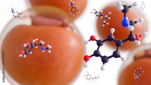 Tableau sur toile A 3d rendering of adrenaline molecules, also known as epinephrine, play a crucial role in regulating how your body uses and stores energy with fat cells