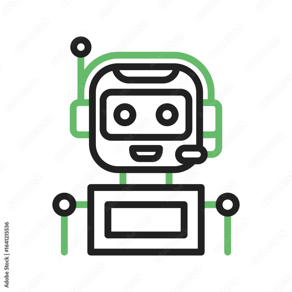 Fototapeta premium AI assistant icon vector image. Suitable for mobile apps, web apps and print media.