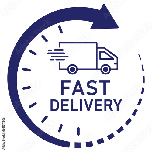 fast delivery icon. fast shipping truck. express delivery icon. logistic service icon. shipping van for e-commerce, online shopping. vector illustration and transparent PNG
