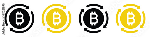Bitcoin money exchange icon. Bitcoin currency icon, vector illustration