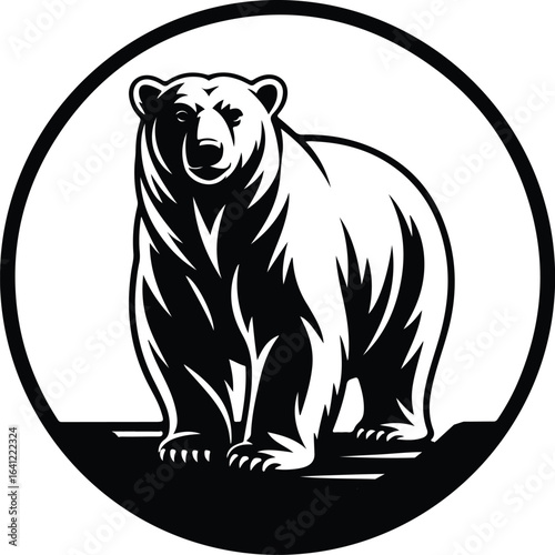 Bold bear emblem graphic for strong branding