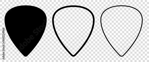 Set of blank solid and line guitar picks