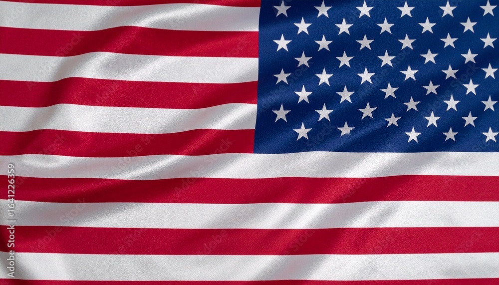 Naklejka premium Waving United States flag with visible fabric texture, symbolizing patriotism, national pride, and American identity.