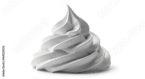 Delicious soft serve ice cream swirl isolated on white background dessert sweet treat frozen yogurt