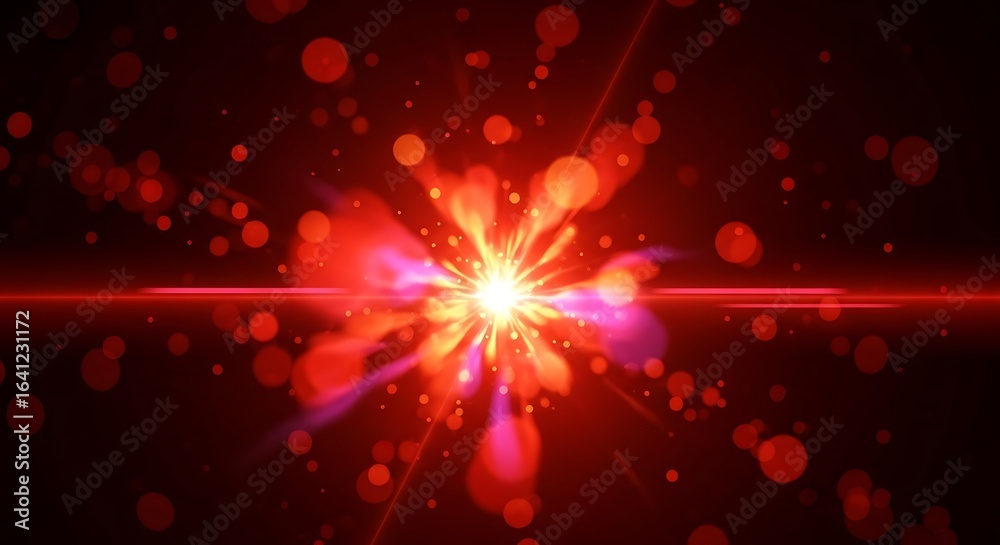 Fototapeta premium Radiant stellar burst on deep maroon backdrop, a mesmerizing explosion of light