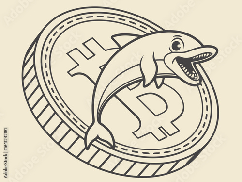 Bite Cryptocurrency Coin and Bitcoin Coin Illustration .Vector illustration of a Bite cryptocurrency coin next to a Bitcoin coin. 