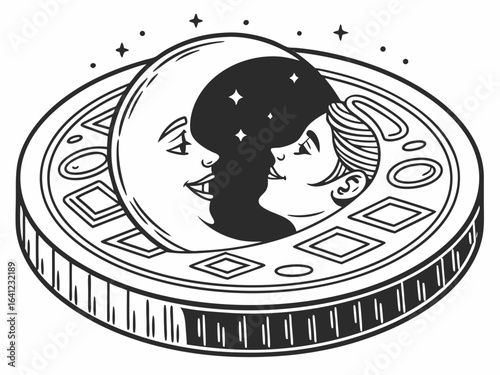 Bite Cryptocurrency Coin and Bitcoin Coin Illustration .Vector illustration of a Bite cryptocurrency coin next to a Bitcoin coin. 