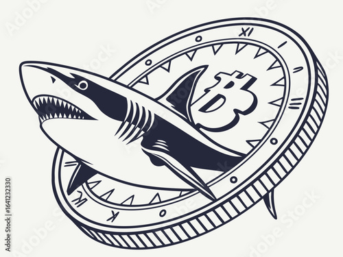 Bite Cryptocurrency Coin and Bitcoin Coin Illustration .Vector illustration of a Bite cryptocurrency coin next to a Bitcoin coin. 