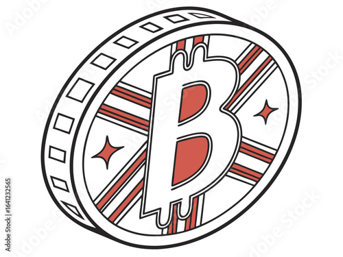 Bite Cryptocurrency Coin and Bitcoin Coin Illustration .Vector illustration of a Bite cryptocurrency coin next to a Bitcoin coin. 
