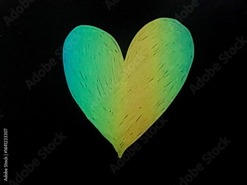 green heart neon shape art graphic	
