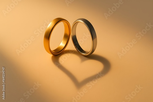 wedding rings love heart art 