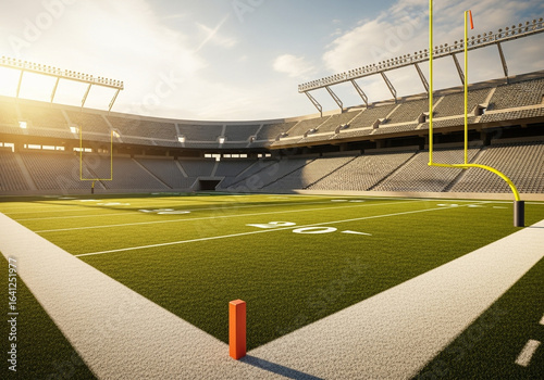 American football stadium with goal post on a sunny day