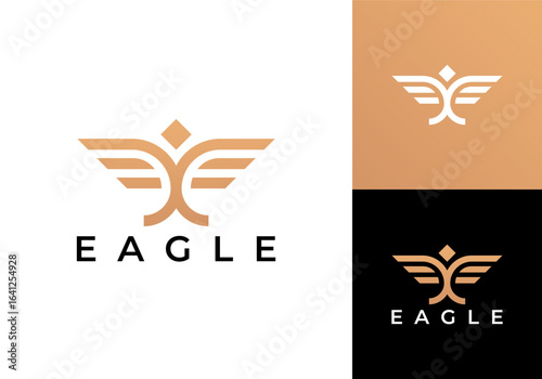 abstract bird logo. simple eagle hawk vector design concept	
