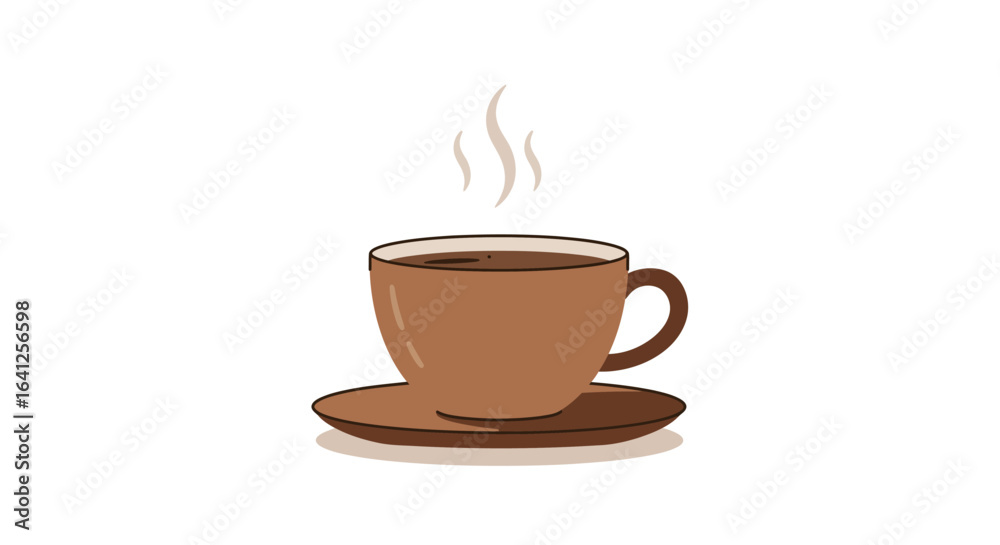 Warm Coffee Cup with Rising Steam Vector Illustration Warm Coffee Cup with Rising Steam Vector Illustration