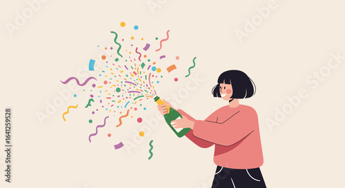 Celebration with confetti popper