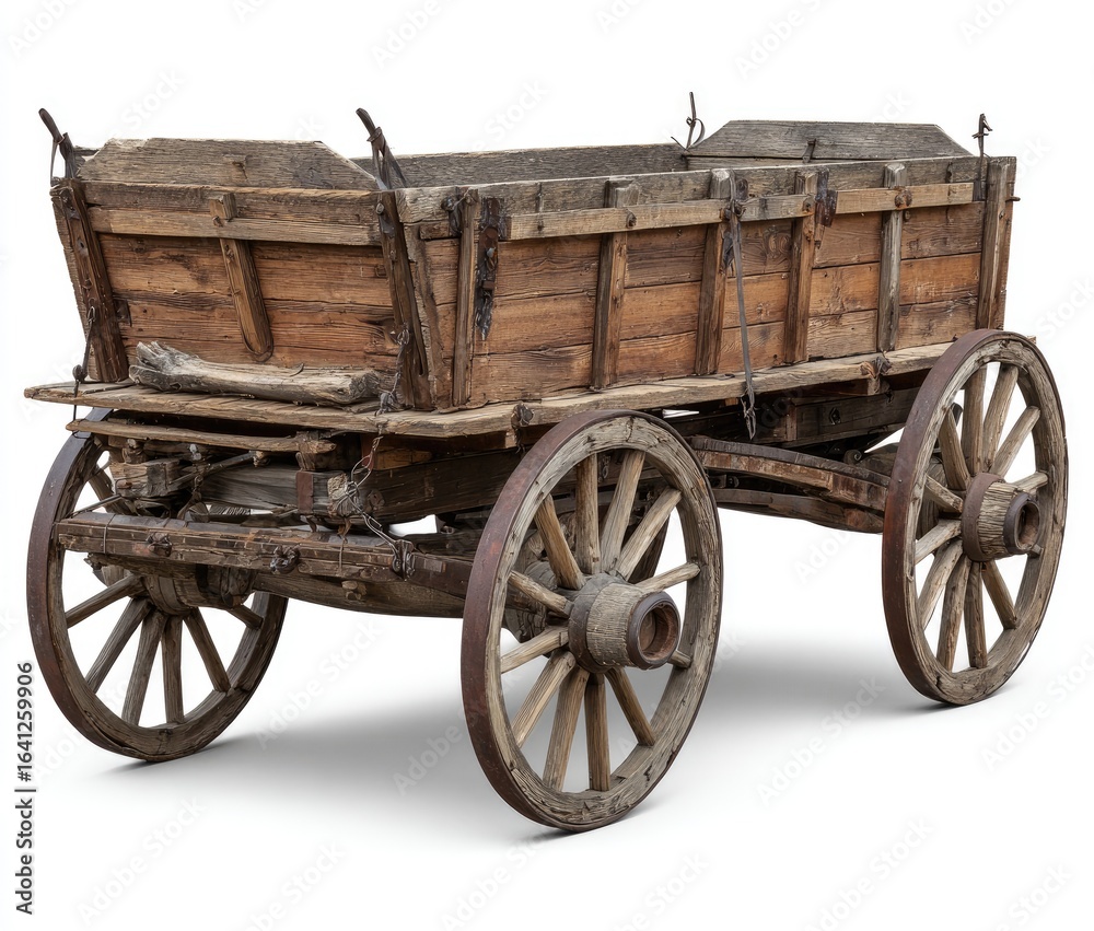 Fototapeta premium Vintage wooden wagon, weathered