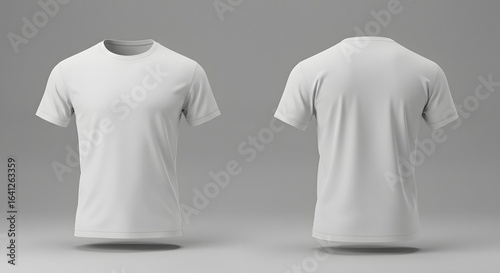 Clean White T-Shirt Mockup - Front and Back View