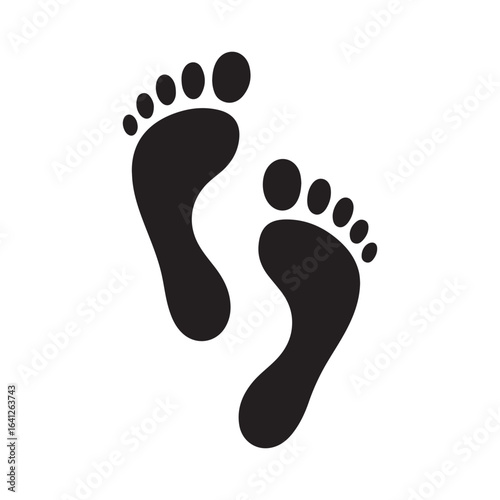 Two footprint / foot print flat icon for apps and 