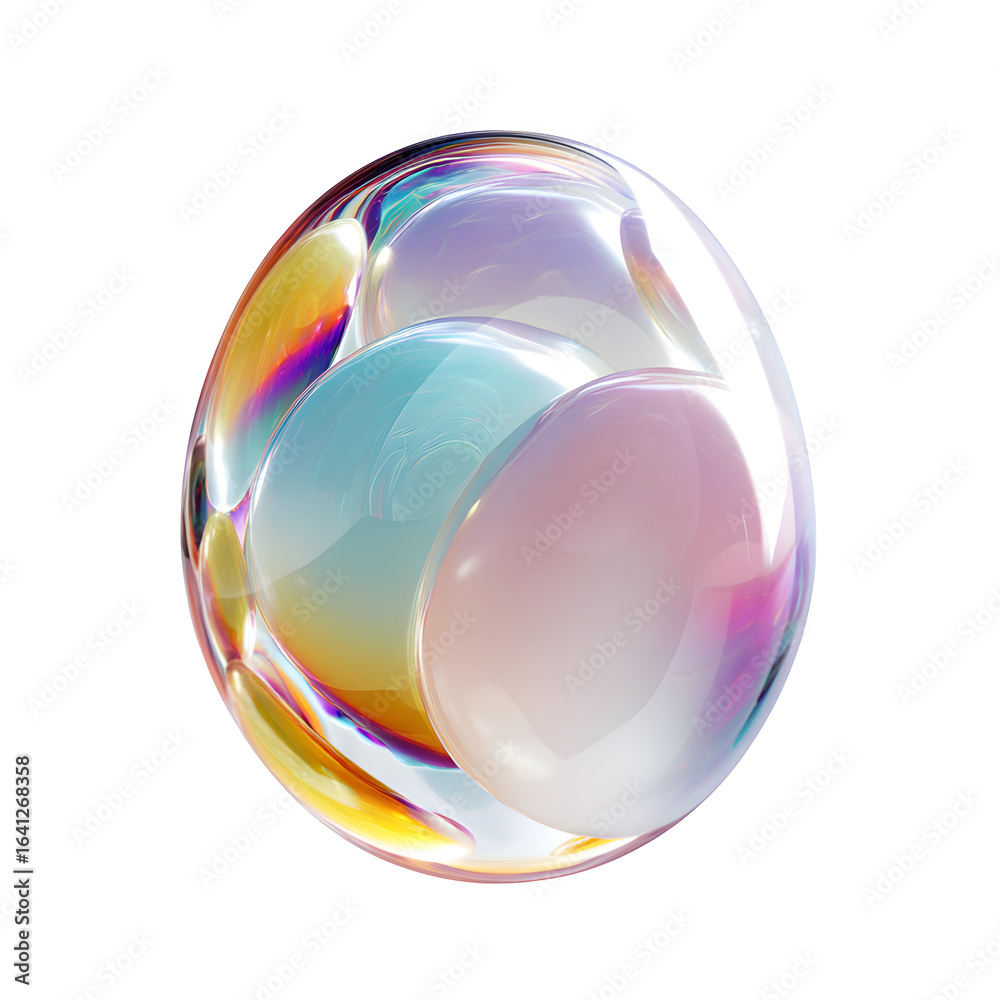 Obraz premium Bubble with pastel-colored egg reflections