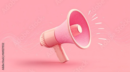 Pink Megaphone on Minimal Background